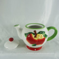 Handpainting apple design ceramic teapots